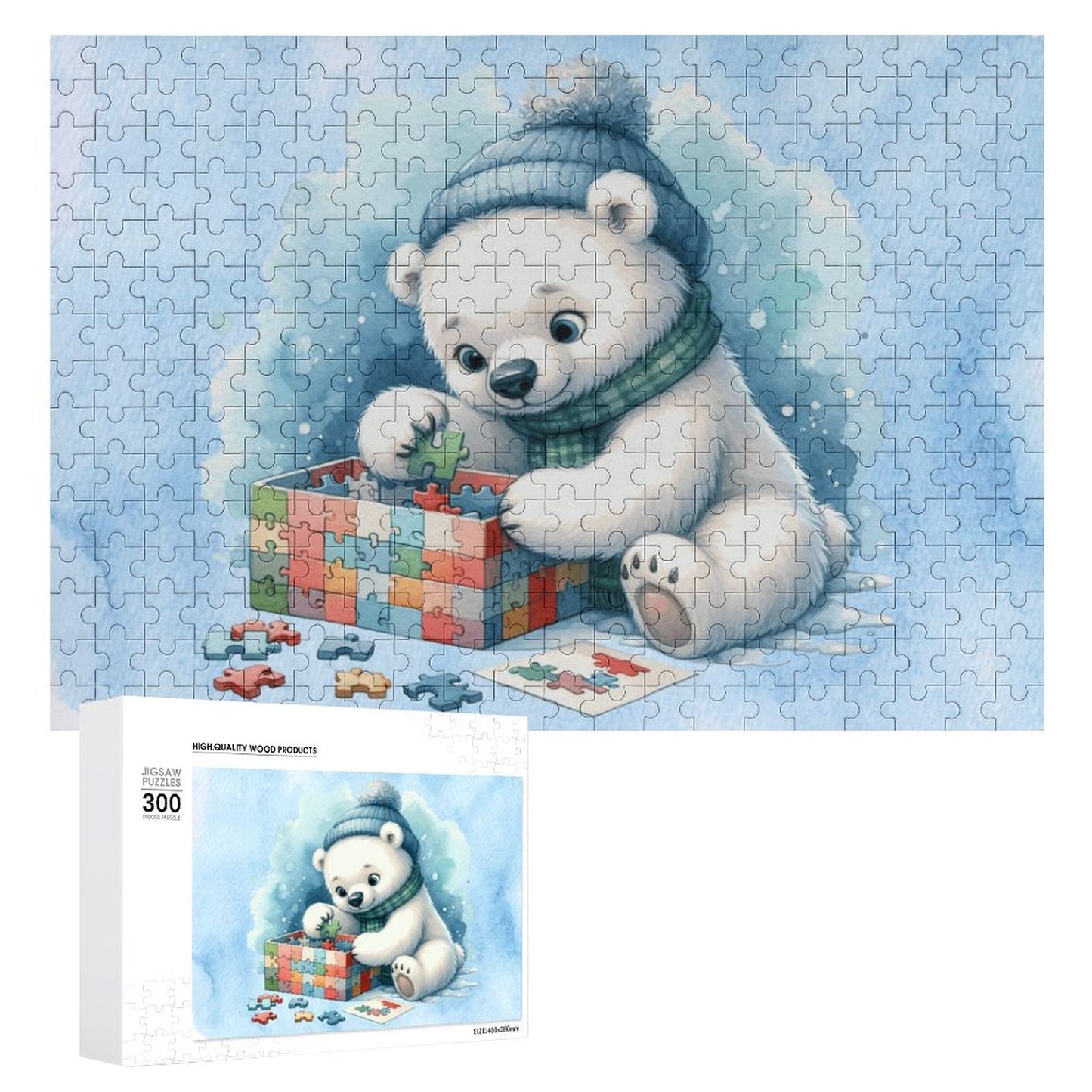 Winter Baby Bear Wooden Picture Puzzle