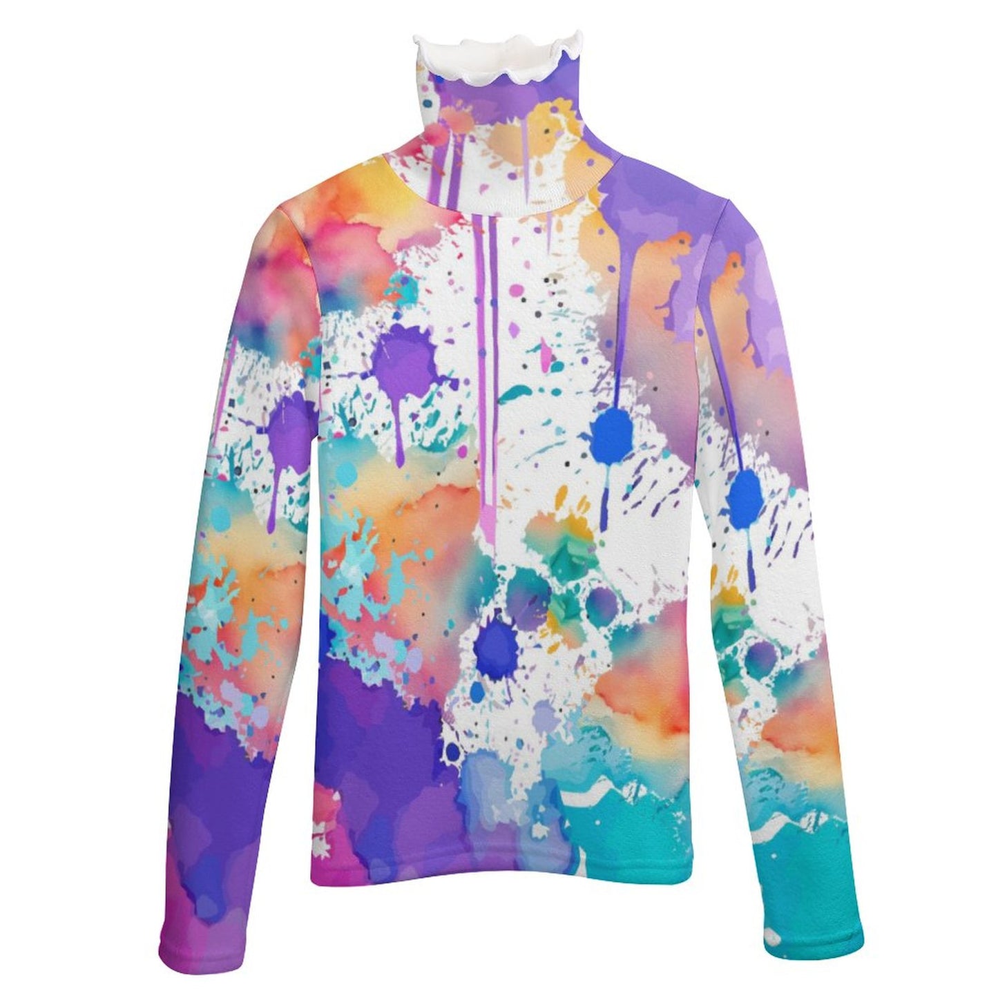 Women Long Sleeve Turtleneck Sweater MY08 (All-Over Printing)