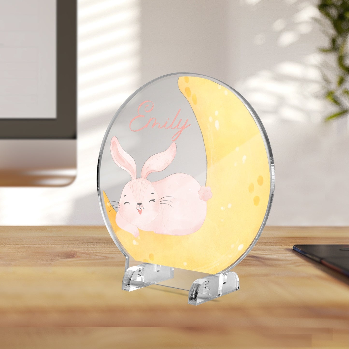 1062. Acrylic Plaque with Stand - Round