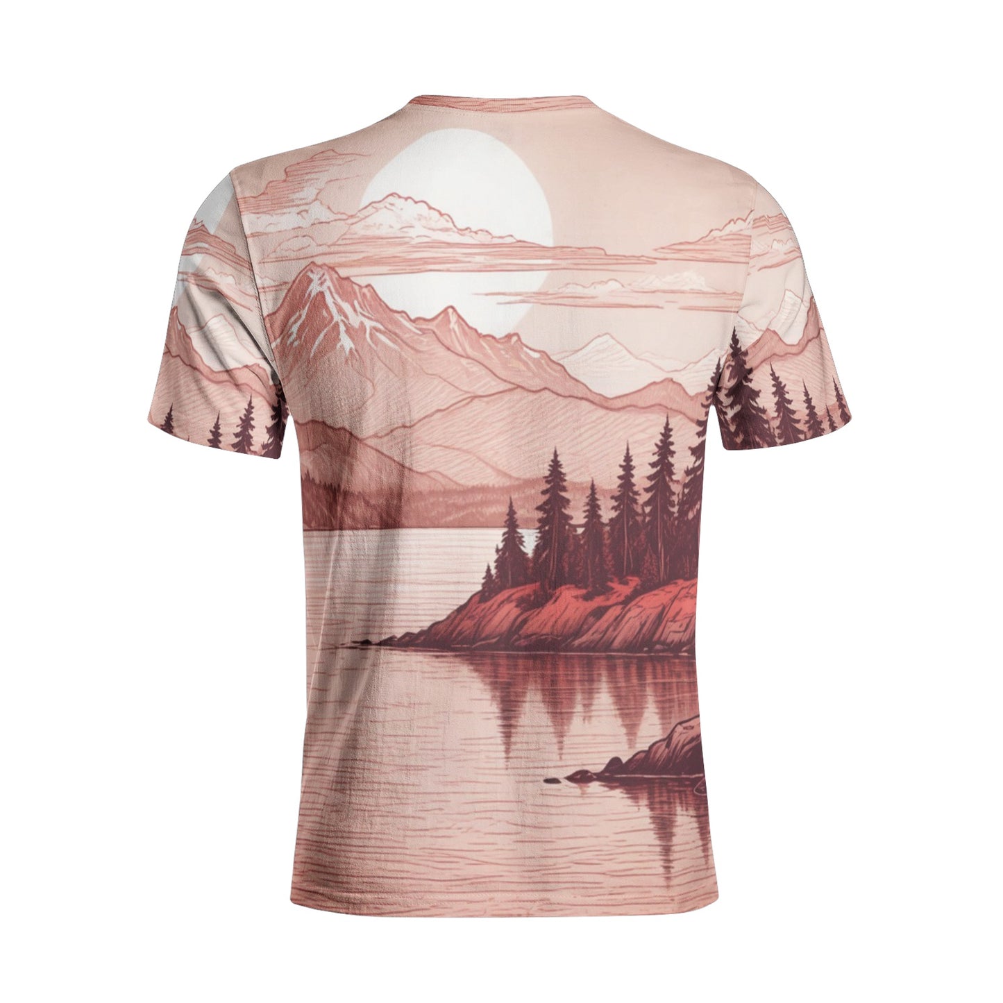 SALMON ANACORTES Unisex All-Over Print Cotton T-shirts