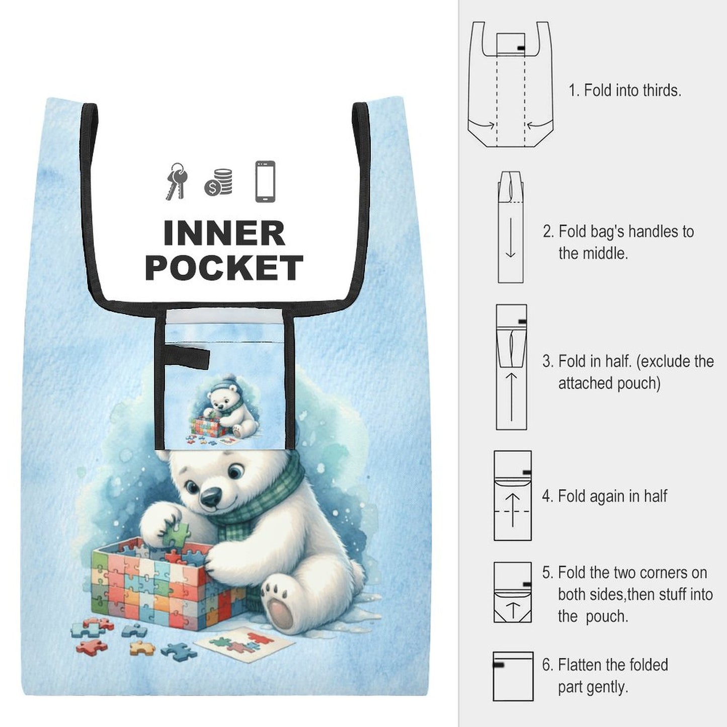 Winter Baby Bear Eco-Friendly Grocery Bags