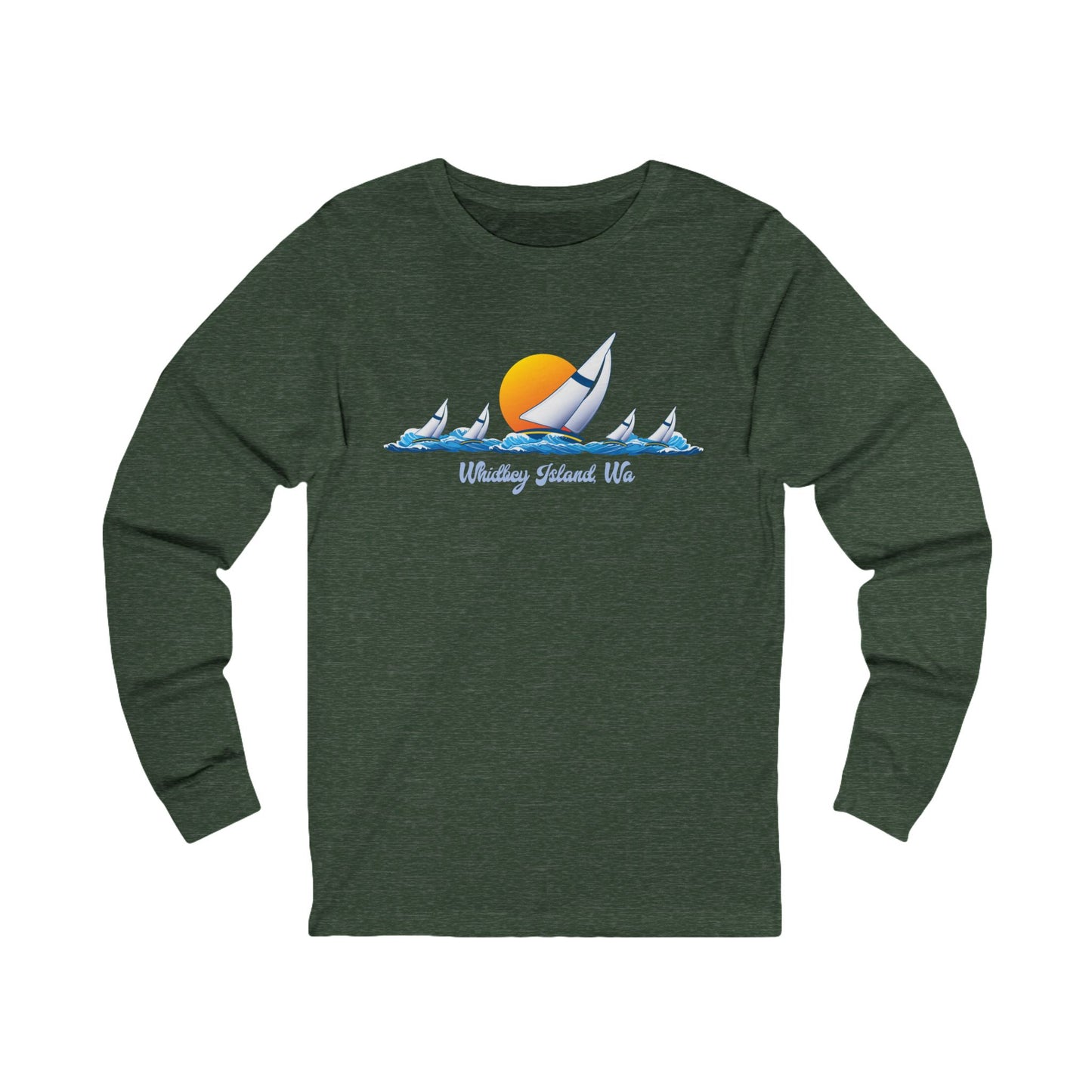 WHIDBEY ISLAND WA Sail Away Unisex Jersey Long Sleeve Tee