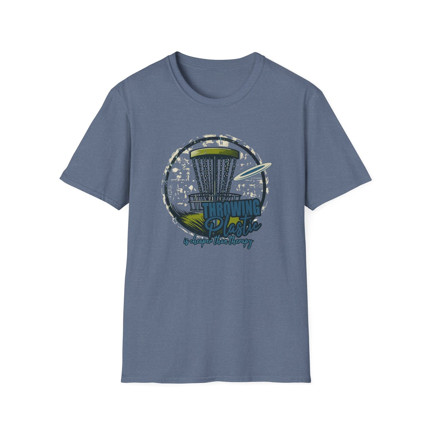 THROWING PLASTIC, IS CHEAPER THAN THERAPY Unisex Softstyle T-Shirt