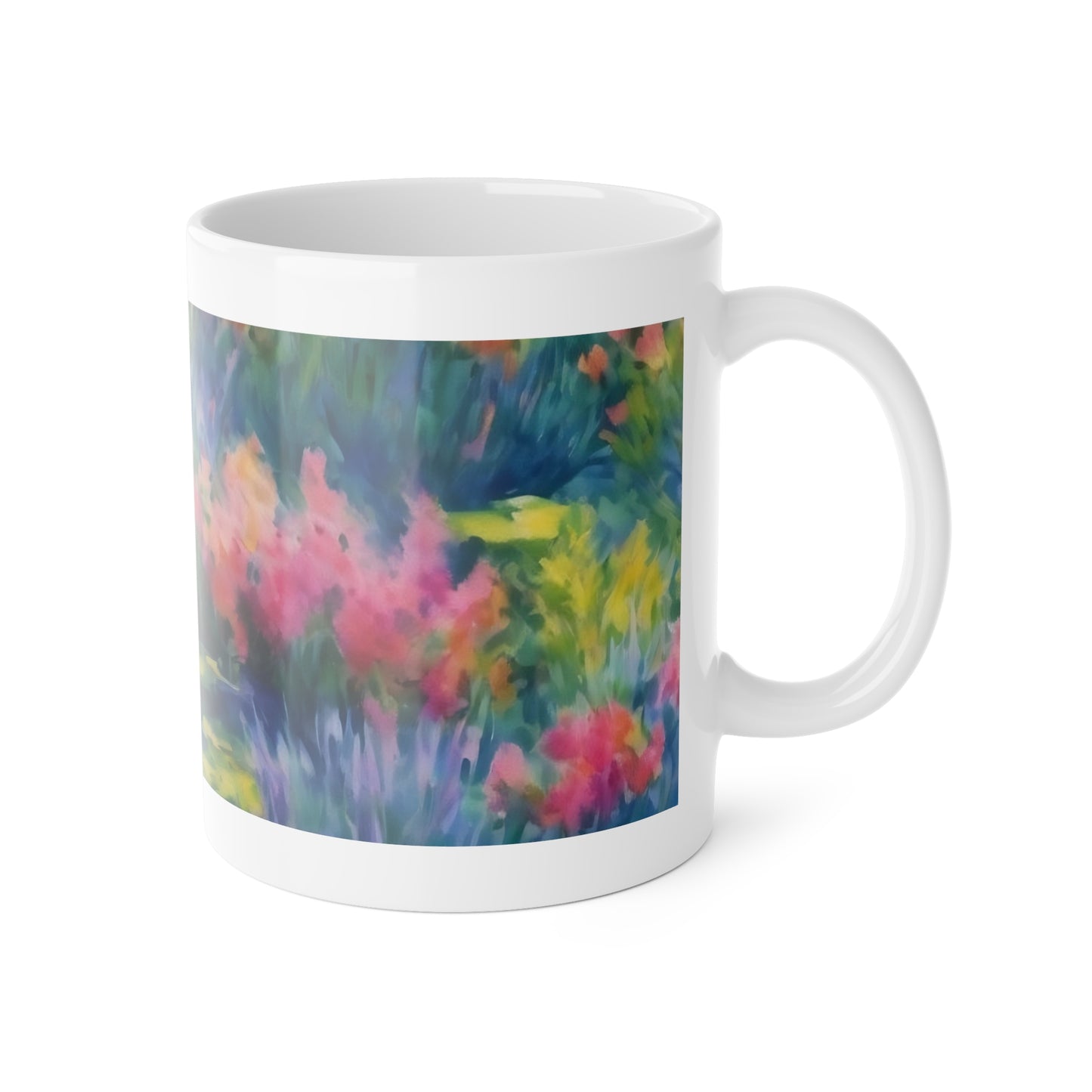 WILDFLOWER POND White Ceramic Mug, 11oz