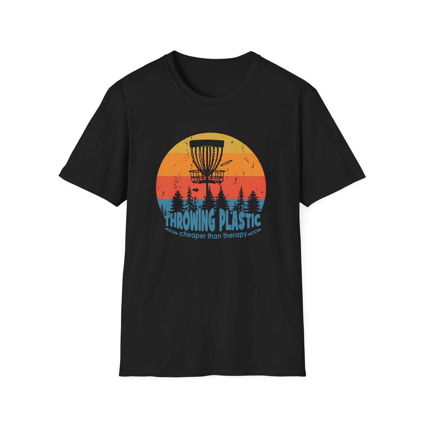 THROWING PLASTIC, CHEAPER THAN THERAPY Unisex Softstyle T-Shirt