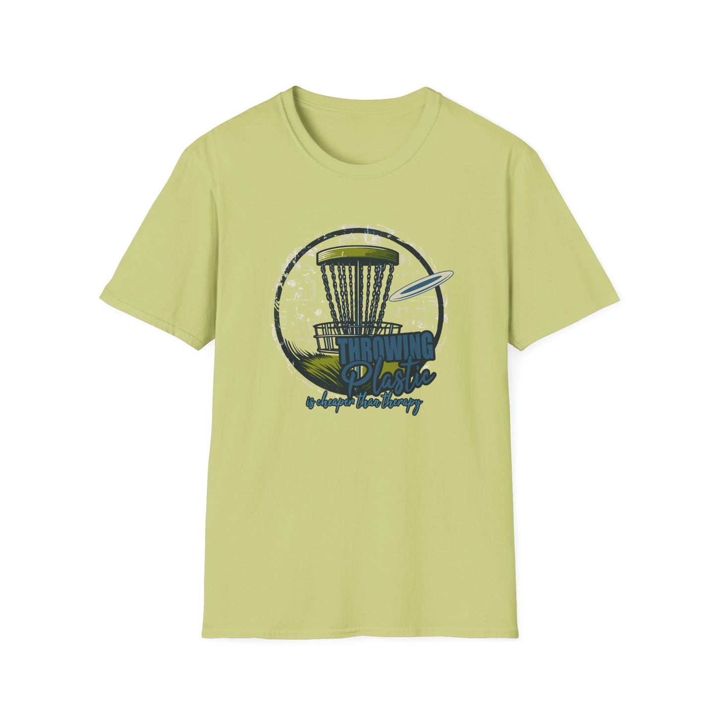 THROWING PLASTIC, IS CHEAPER THAN THERAPY Unisex Softstyle T-Shirt