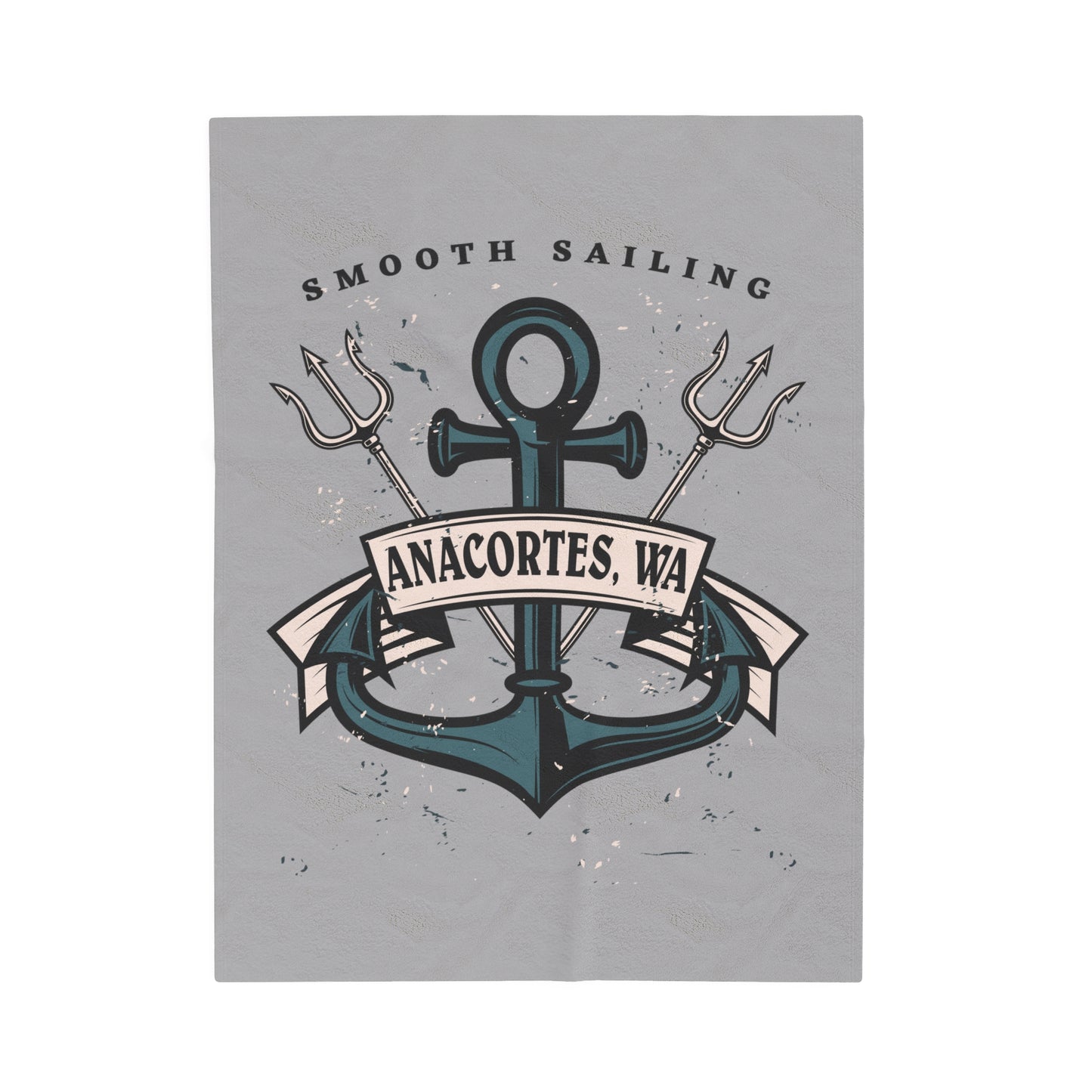 Anacortes - Anchor Velveteen Plush Blanket