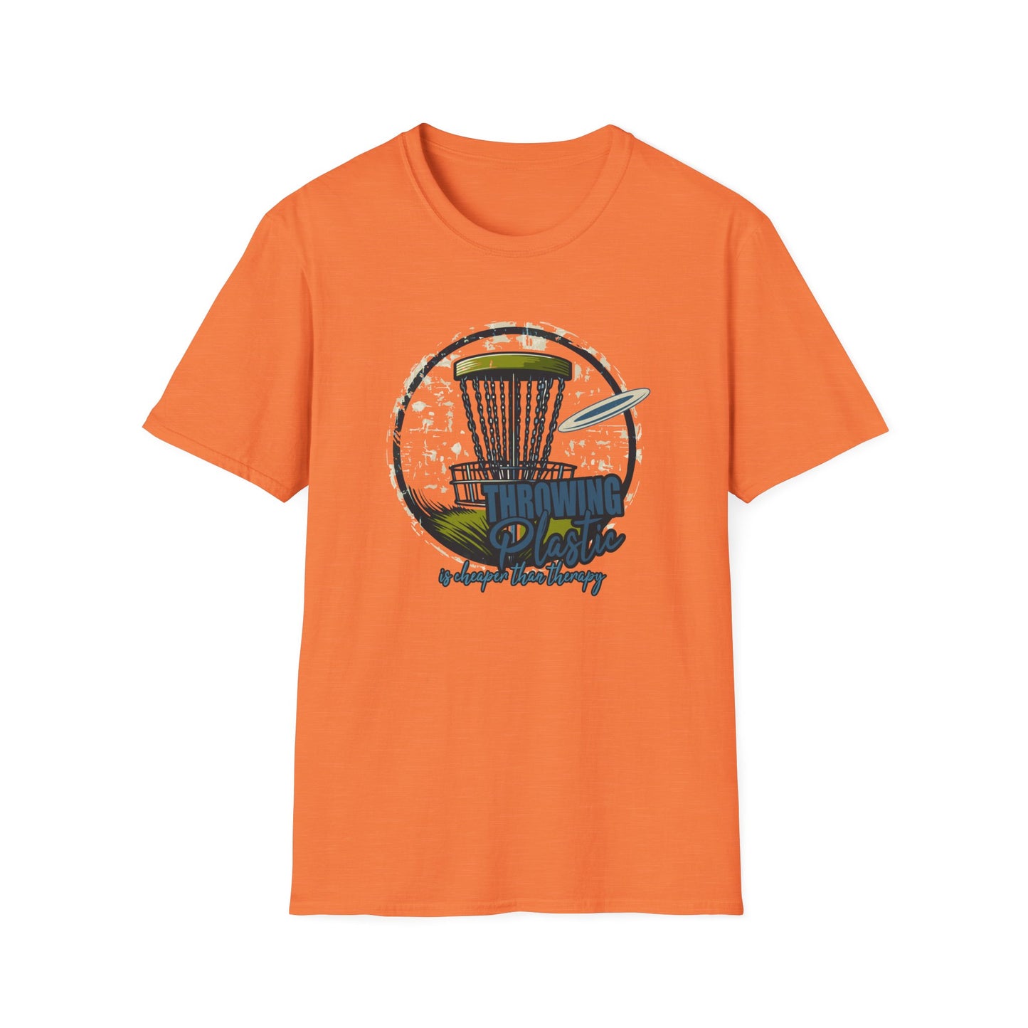 THROWING PLASTIC, IS CHEAPER THAN THERAPY Unisex Softstyle T-Shirt