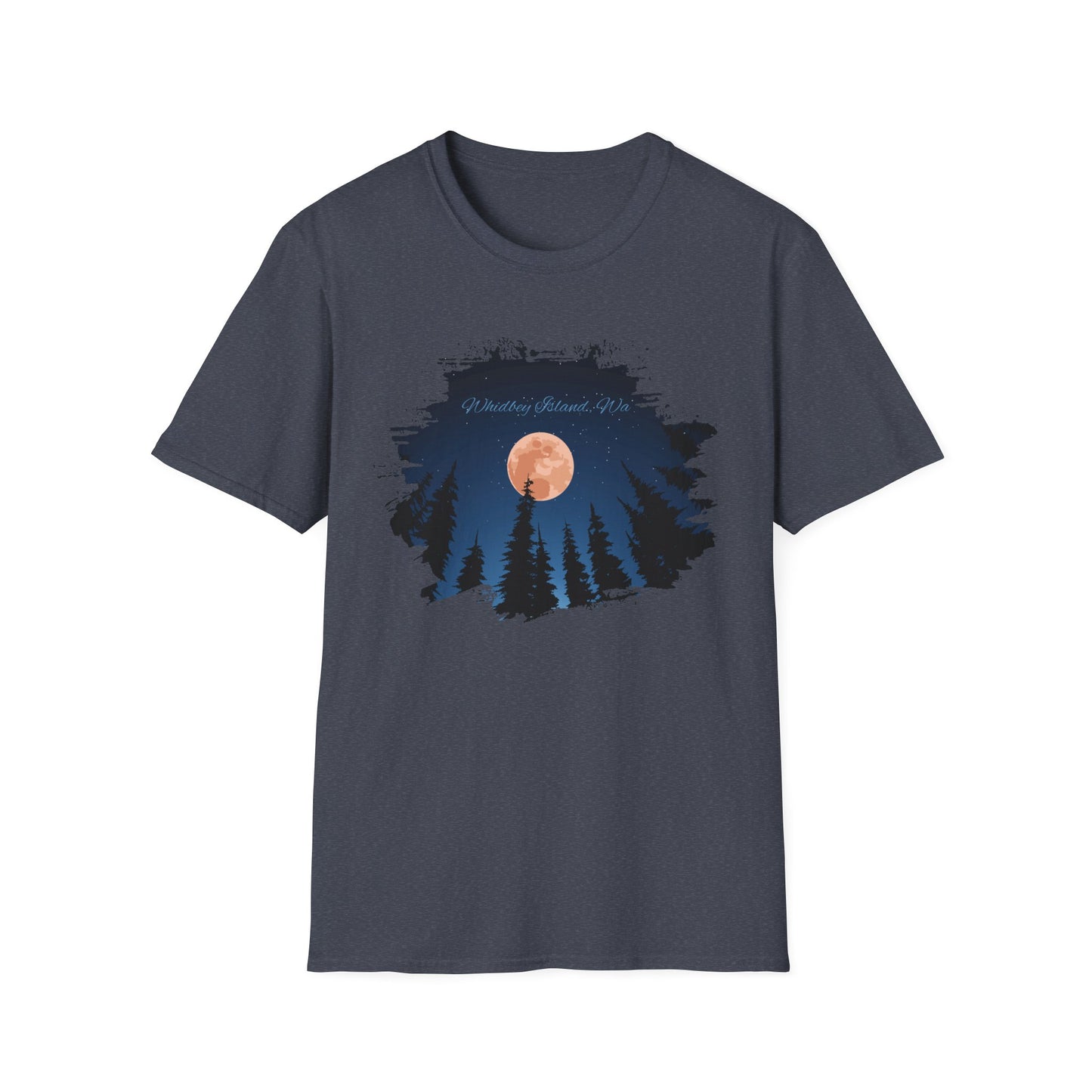 Whidbey Island Moon Night Unisex Softstyle T-Shirt