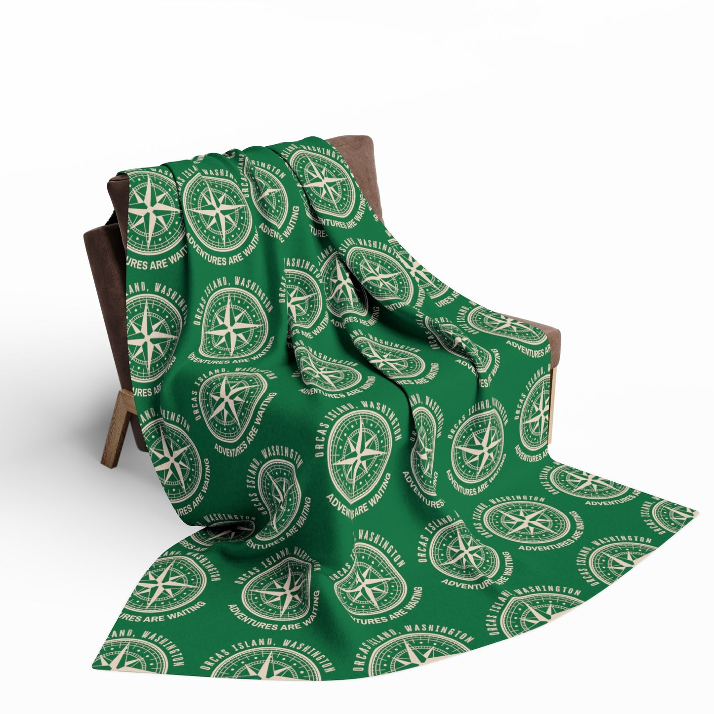 ORCAS ISLAND COMPASS Arctic Fleece Blanket