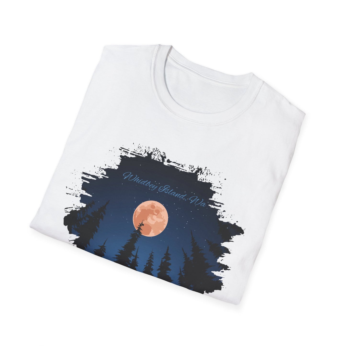 Whidbey Island Moon Night Unisex Softstyle T-Shirt