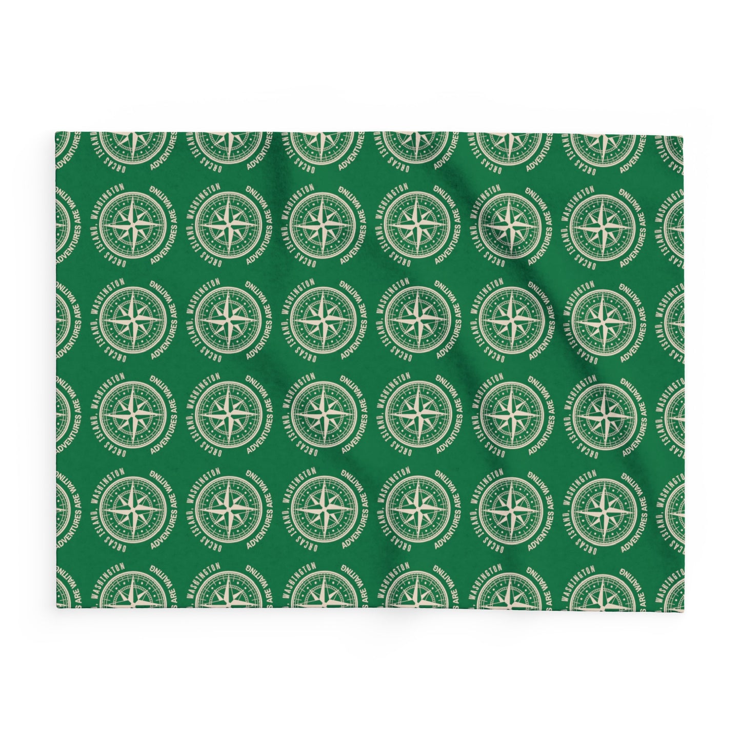 ORCAS ISLAND COMPASS Arctic Fleece Blanket