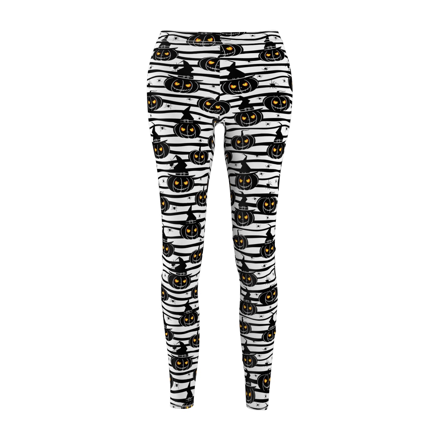 Stripes-n-Jack O Lantern Leggings