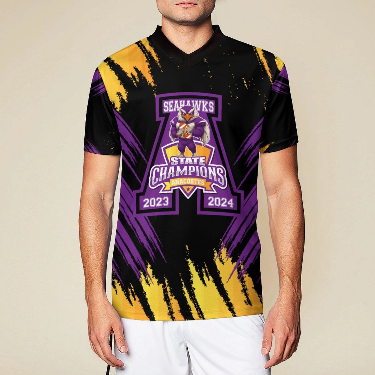 ANACORTES SEAHAWKS STATE CHAMP V Neck Football Jersey