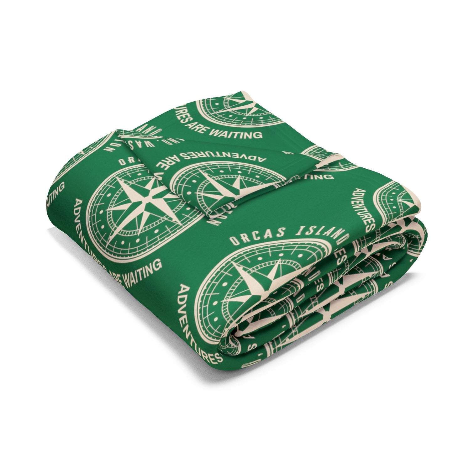 ORCAS ISLAND COMPASS Arctic Fleece Blanket