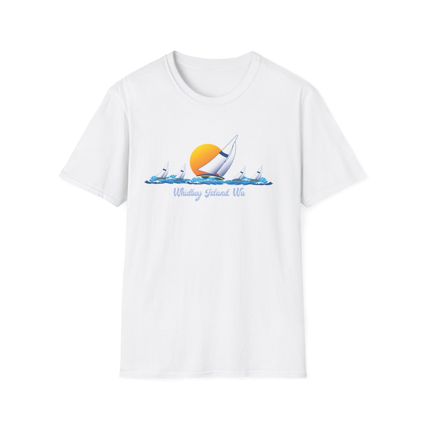 WHIDBEY ISLAND WA Sail Away Unisex Softstyle T-Shirt