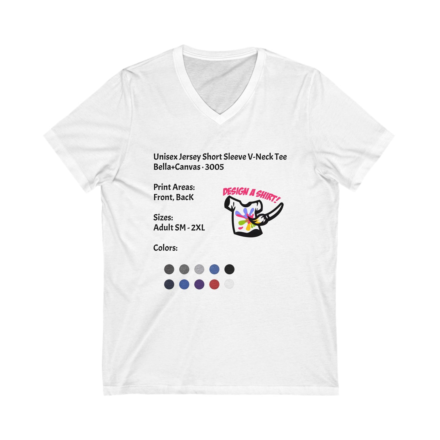 CATALOG Unisex Jersey Short Sleeve V-Neck Tee