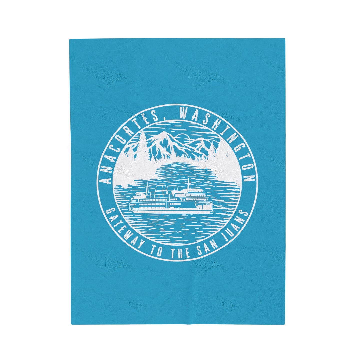 Anacortes Gateway Ferry Velveteen Plush Blanket