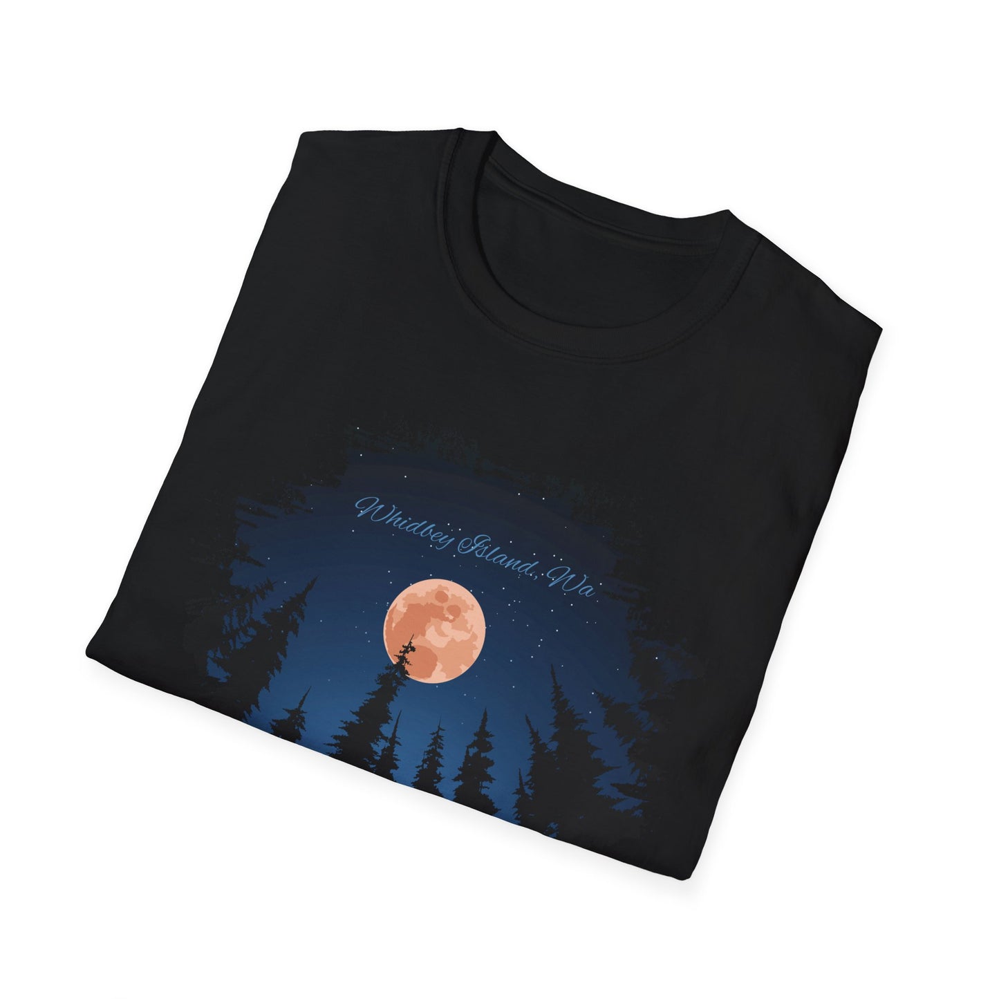 Whidbey Island Moon Night Unisex Softstyle T-Shirt