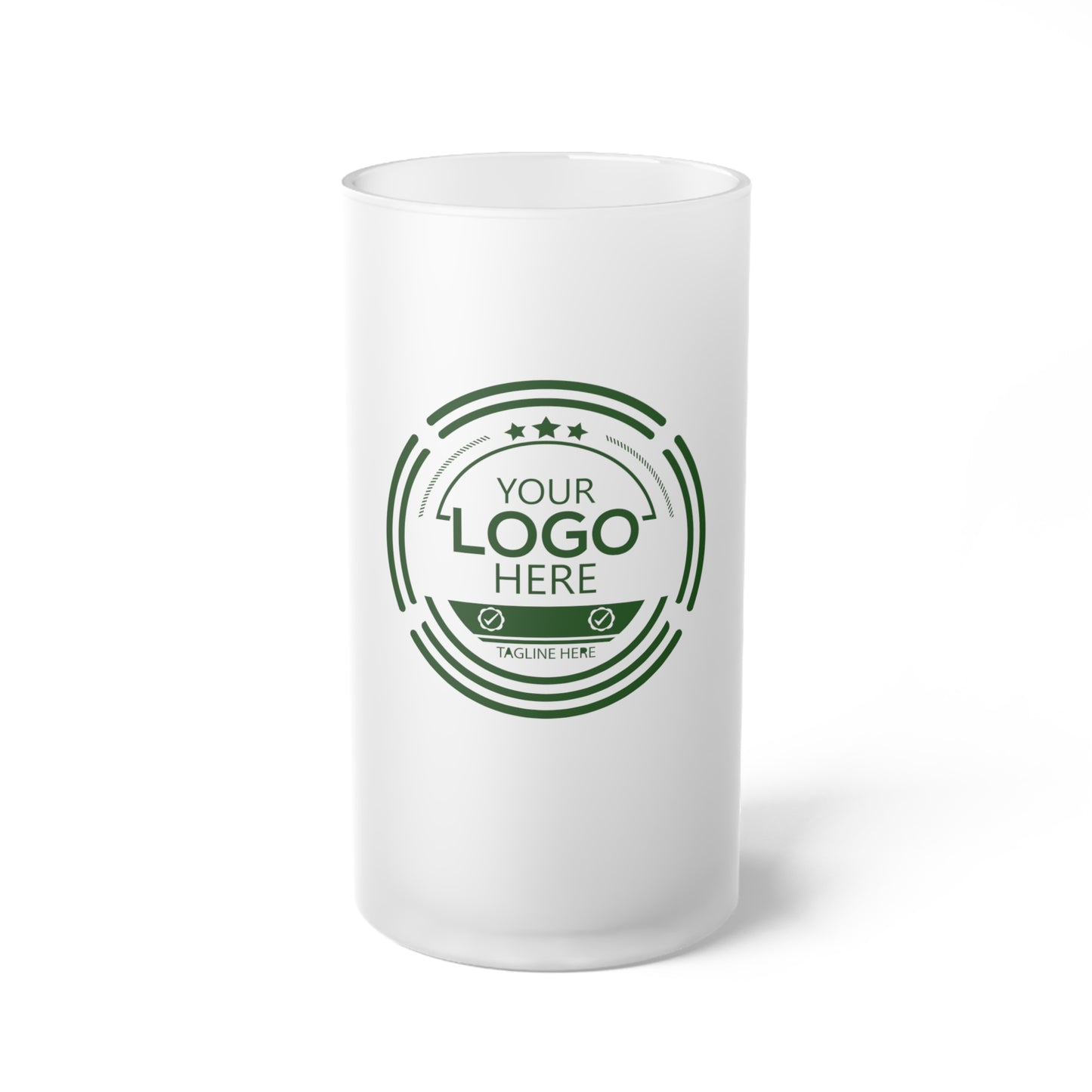 YOUR LOGO HERE! Frosted Glass Beer Mug