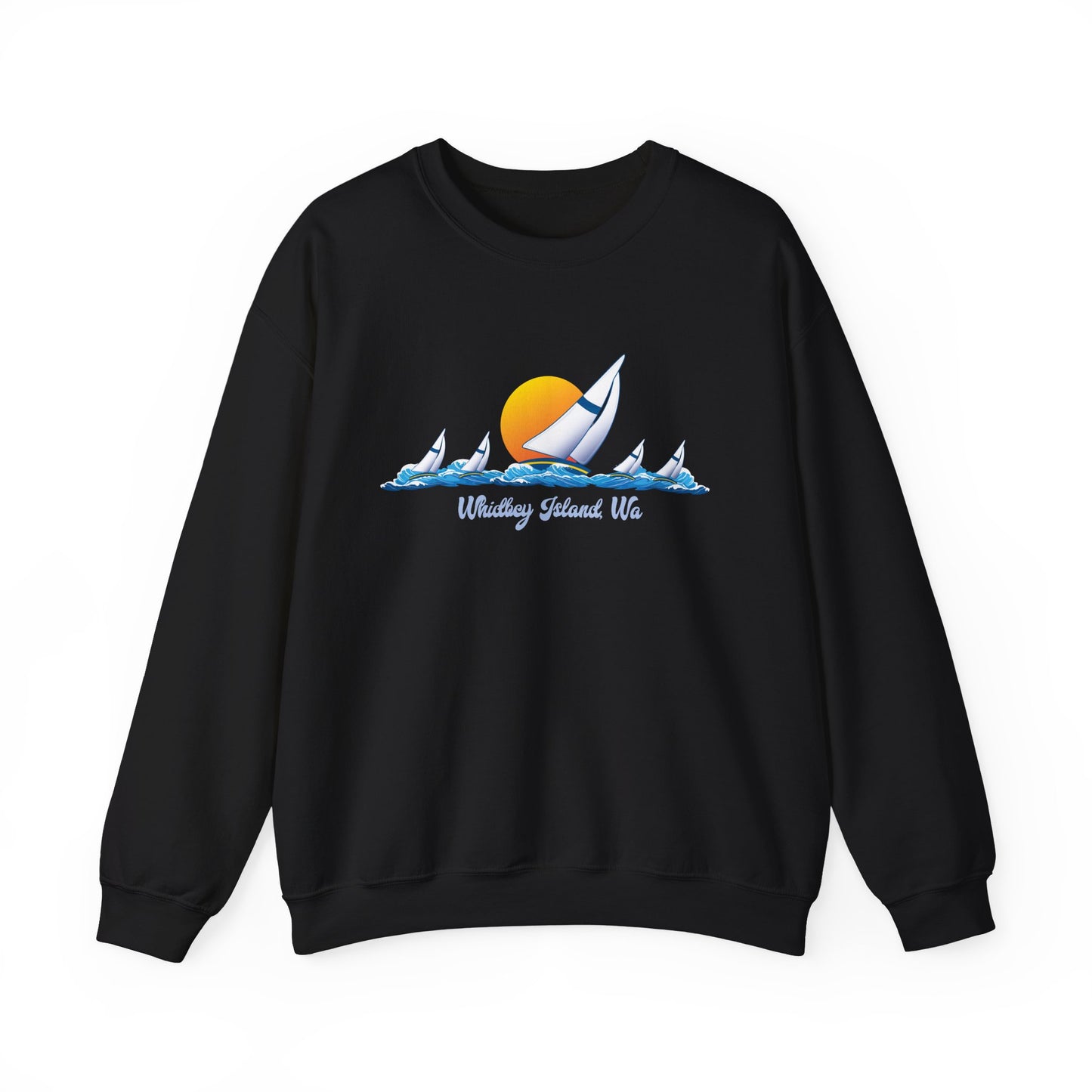 WHIDBEY ISLAND WA Sail Away Unisex Heavy Blend™ Crewneck Sweatshirt
