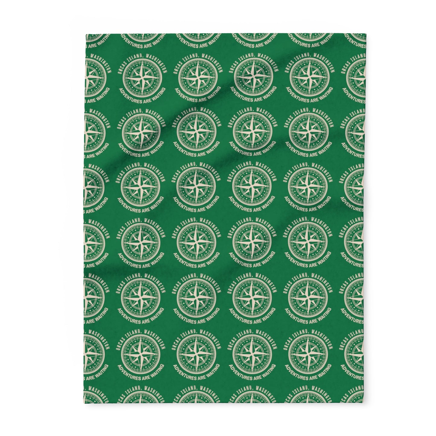 ORCAS ISLAND COMPASS Arctic Fleece Blanket