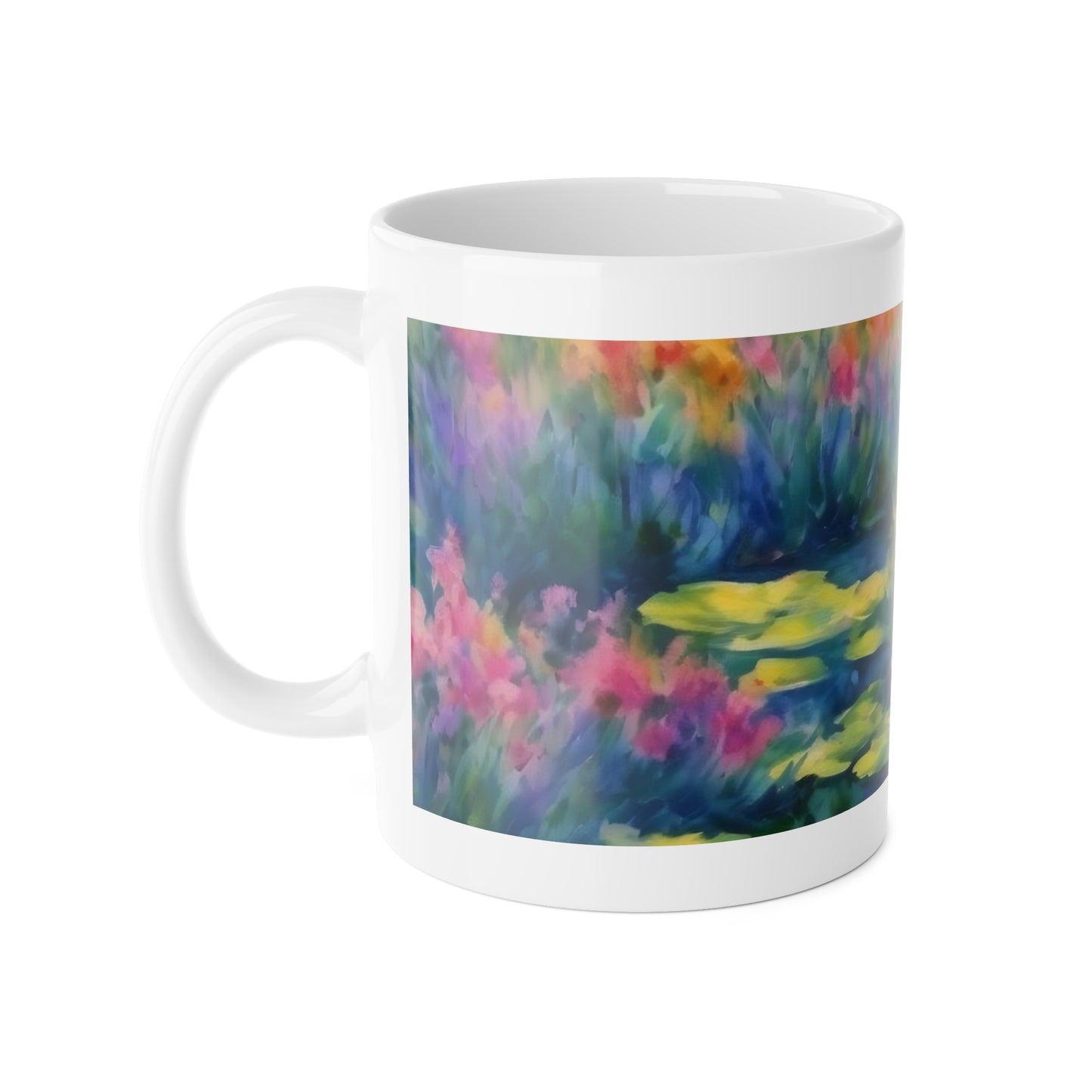 WILDFLOWER POND White Ceramic Mug, 11oz