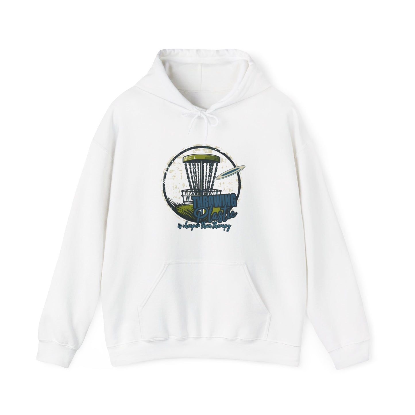 DISC GOLF IS CHEAPER THAN THERAPY, Unisex Heavy Blend™ Hooded Sweatshirt