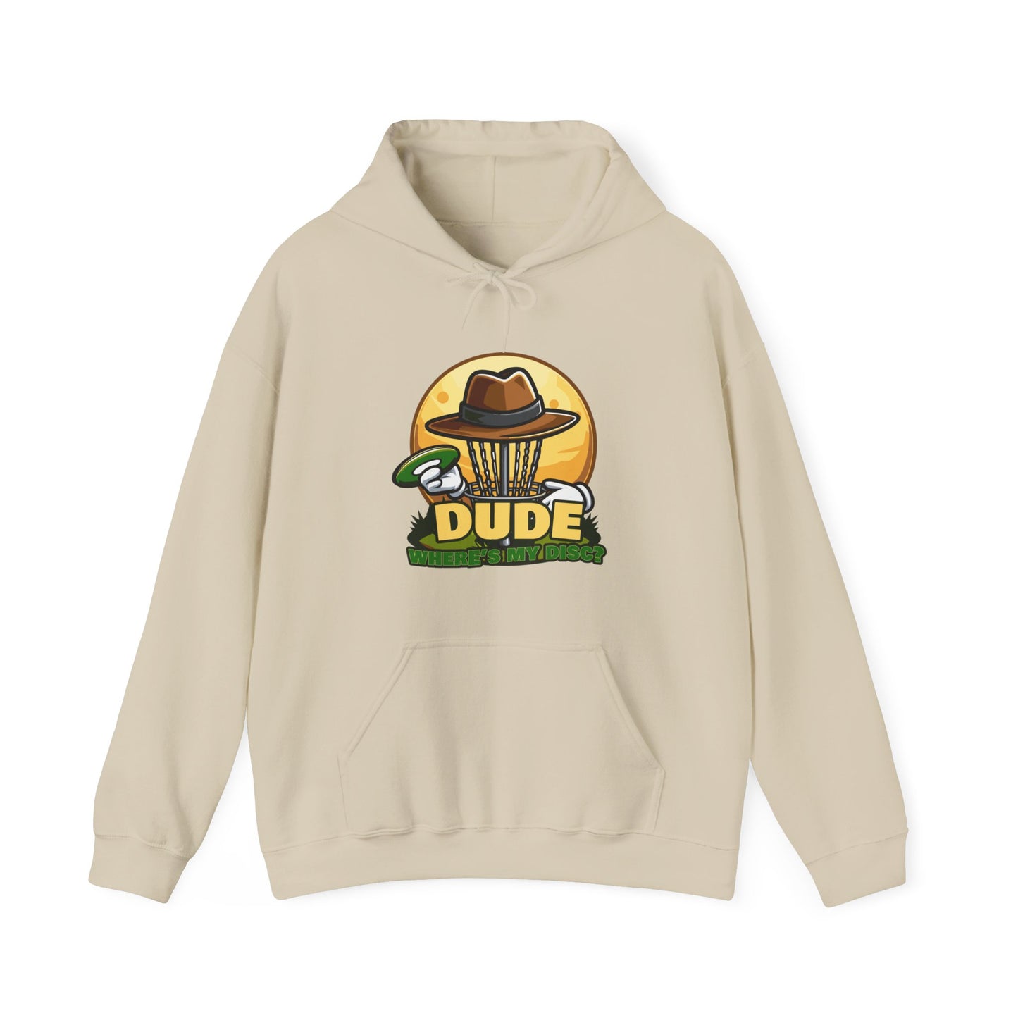 DUDE WHERES MY DISC- DISC GOLF Unisex Heavy Blend™ Hooded Sweatshirt