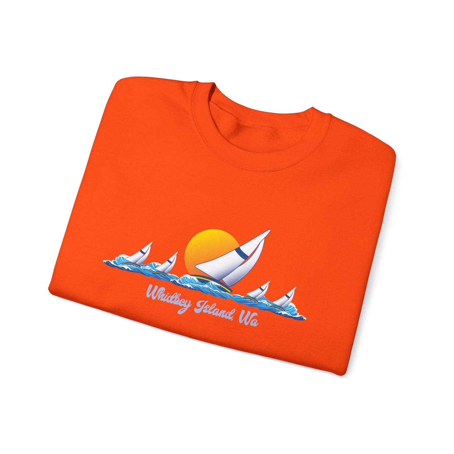 WHIDBEY ISLAND WA Sail Away Unisex Heavy Blend™ Crewneck Sweatshirt