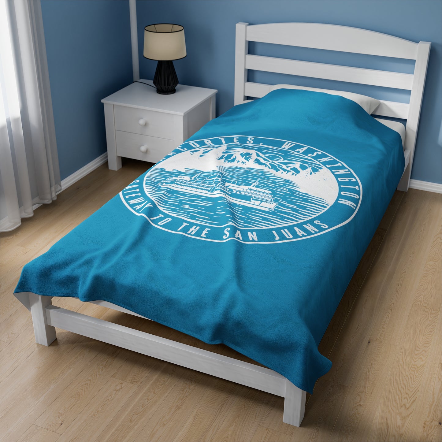 Anacortes Gateway Ferry Velveteen Plush Blanket