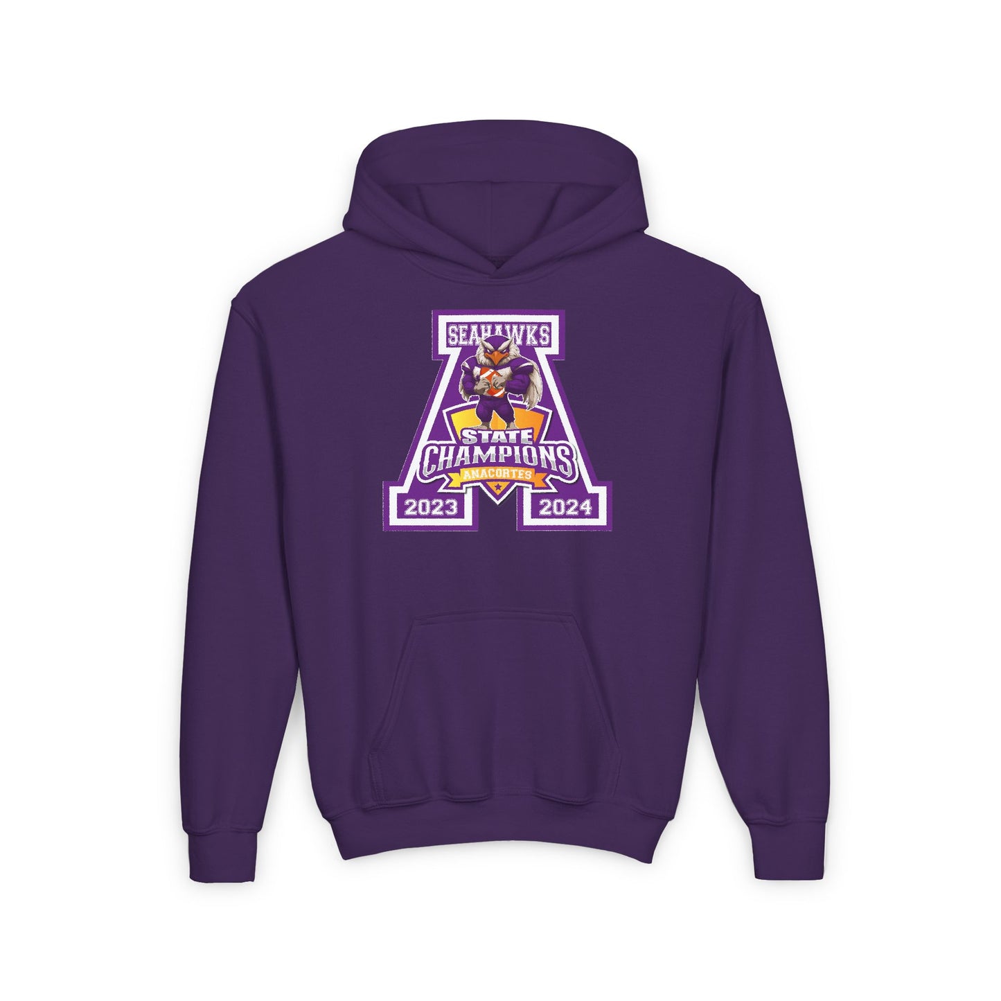ANACORTES SEAHAWKS STATE CHAMP Youth Heavy Blend Hooded Sweatshirt