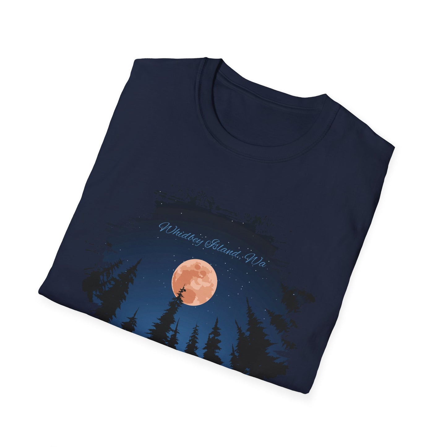 Whidbey Island Moon Night Unisex Softstyle T-Shirt