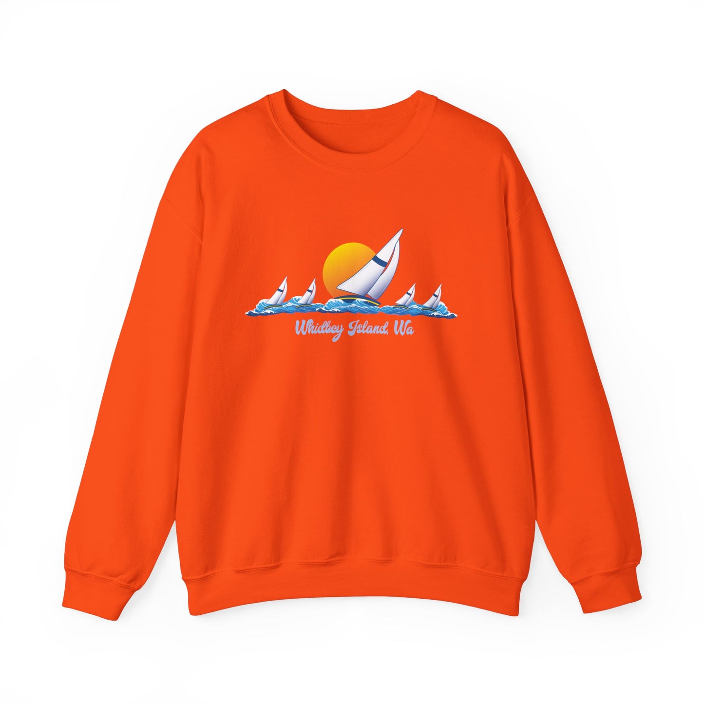 WHIDBEY ISLAND WA Sail Away Unisex Heavy Blend™ Crewneck Sweatshirt