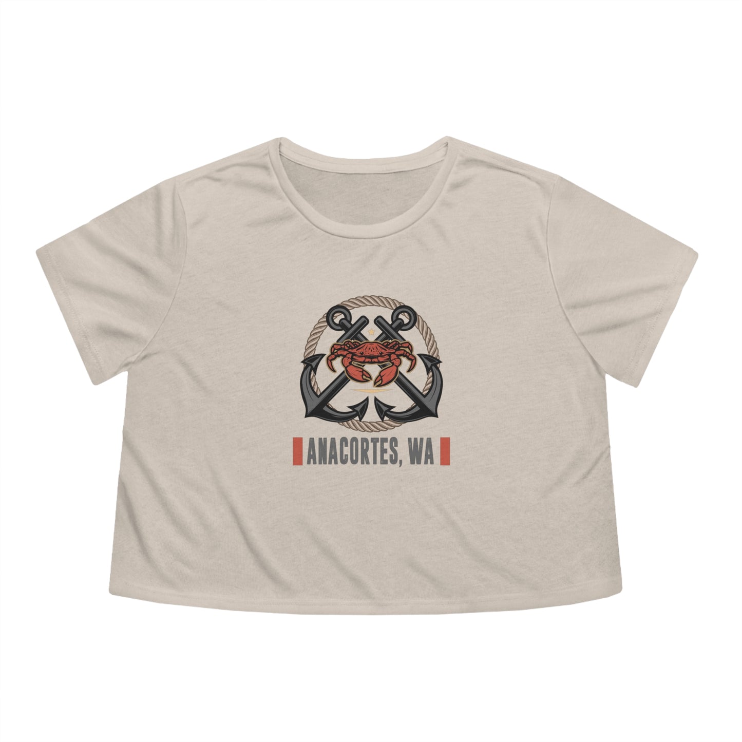 ANACORTES CRAB Women's Flowy Cropped Tee