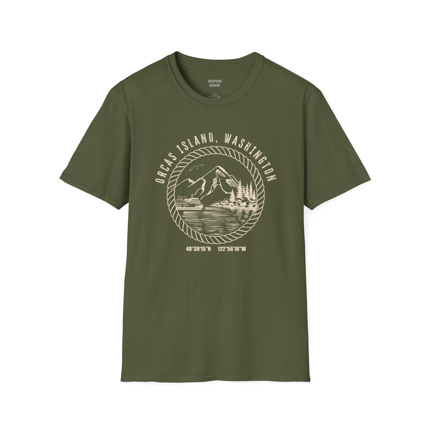 ORCAS ISLAND W COORDINATES Unisex Softstyle T-Shirt