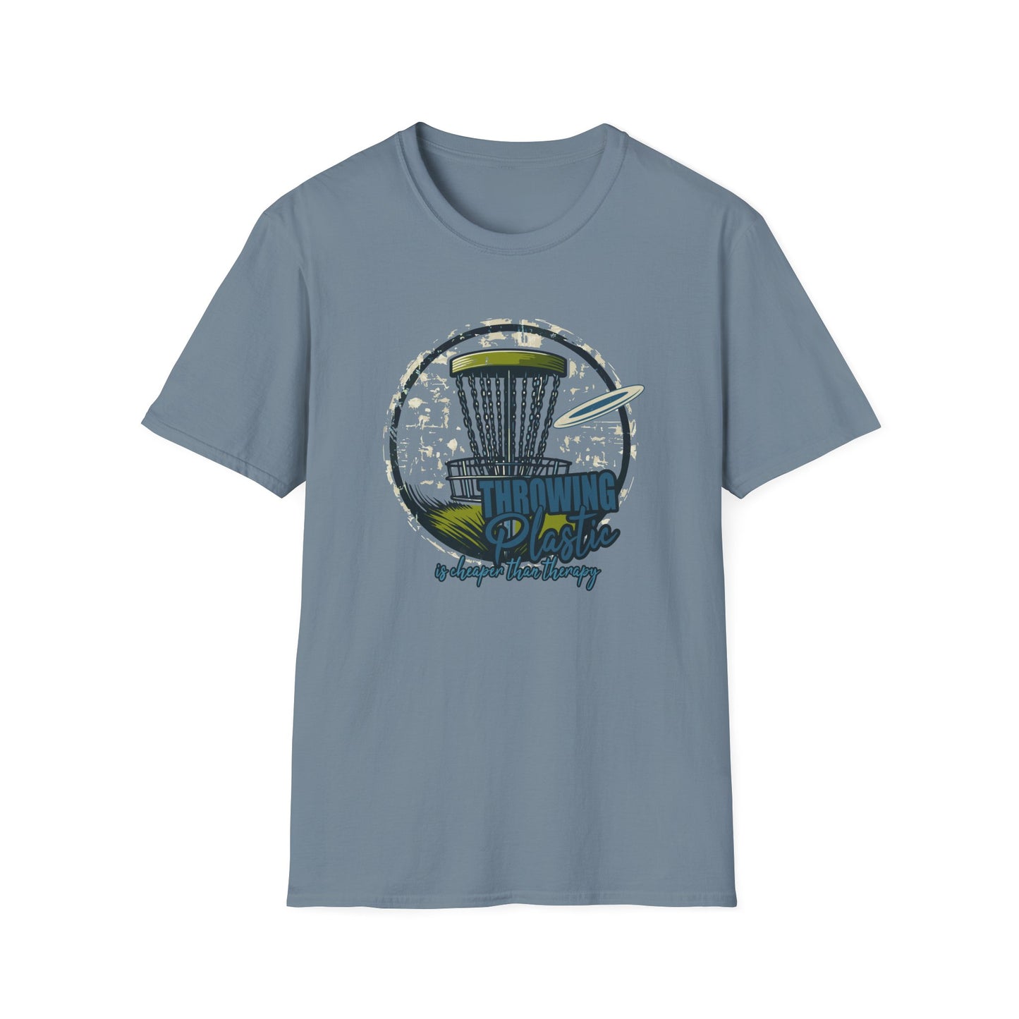 THROWING PLASTIC, IS CHEAPER THAN THERAPY Unisex Softstyle T-Shirt