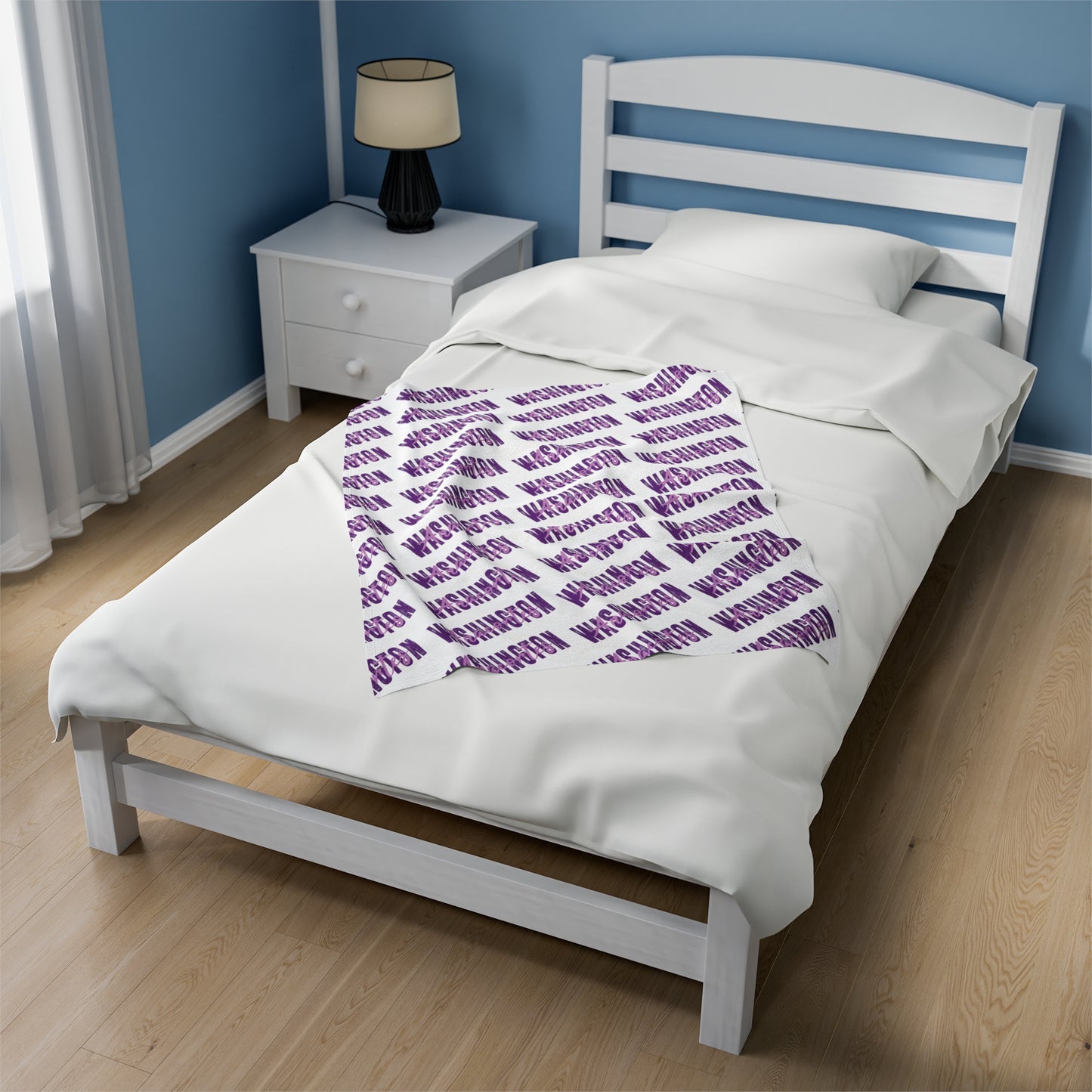 ANACORTES WASHINGTON TEXT Velveteen Plush Blanket