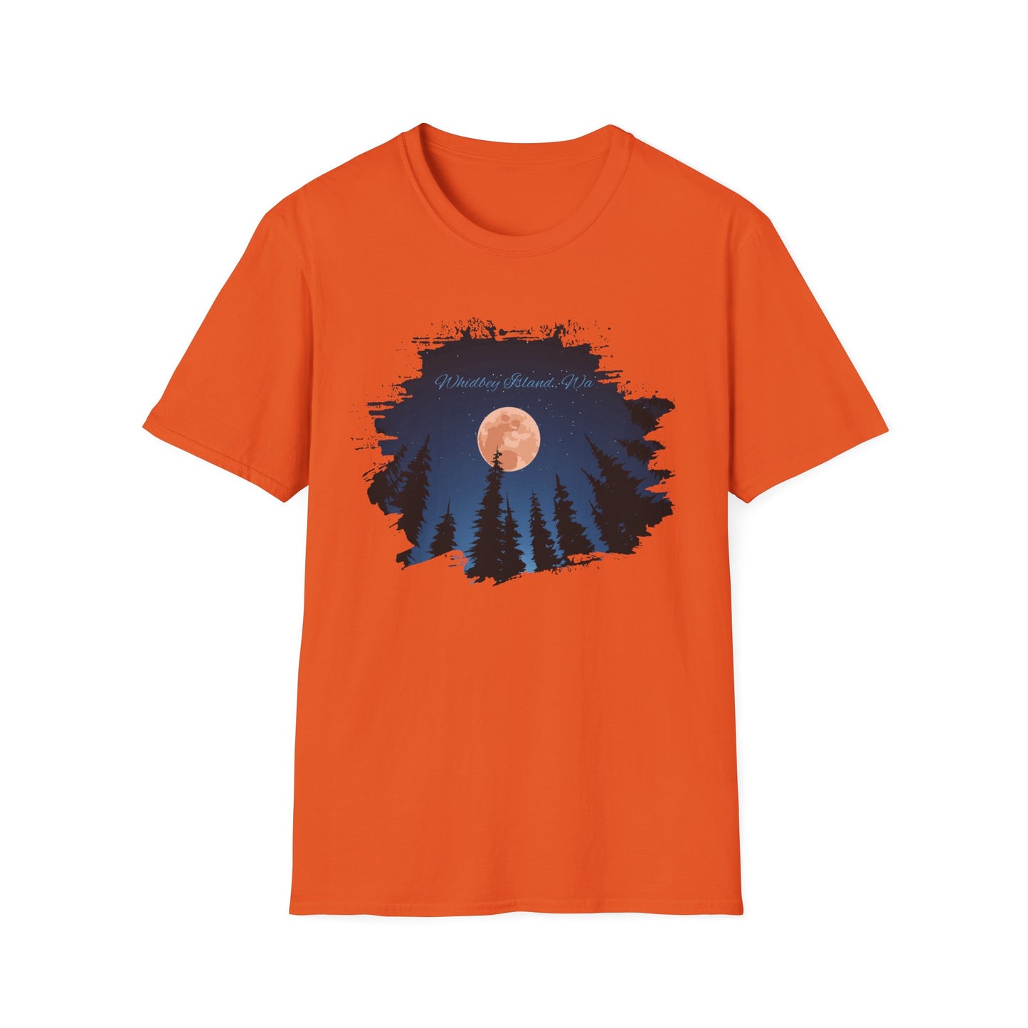 Whidbey Island Moon Night Unisex Softstyle T-Shirt