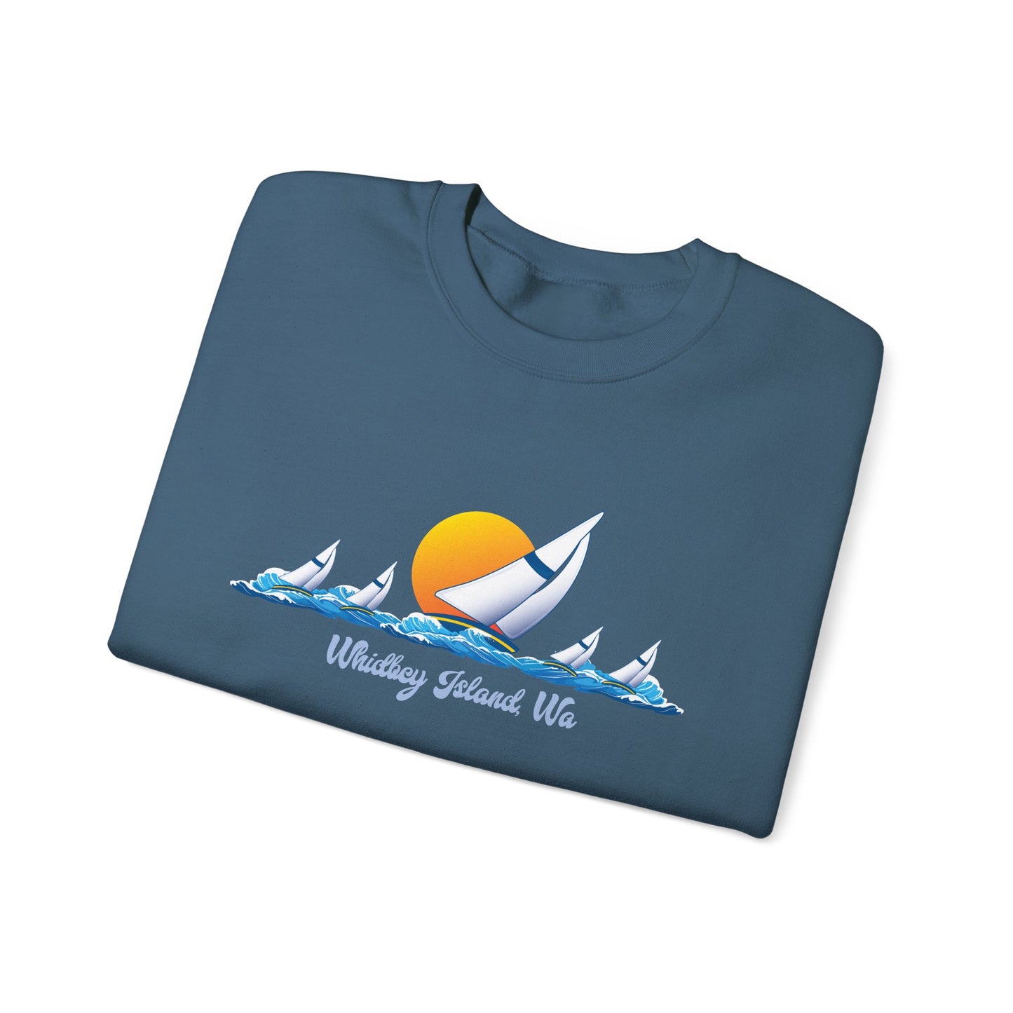WHIDBEY ISLAND WA Sail Away Unisex Heavy Blend™ Crewneck Sweatshirt