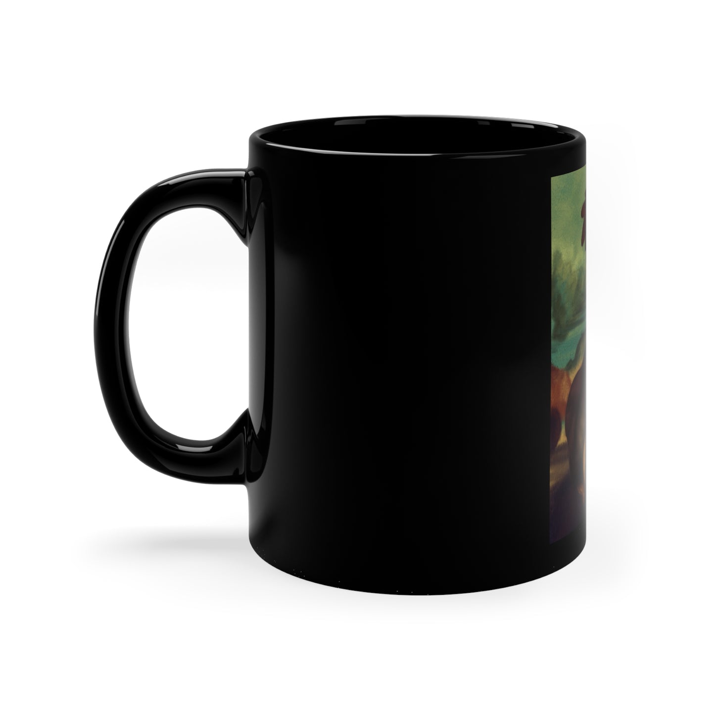 Chicken Lisa by Monues Black Coffee Mug, 11oz