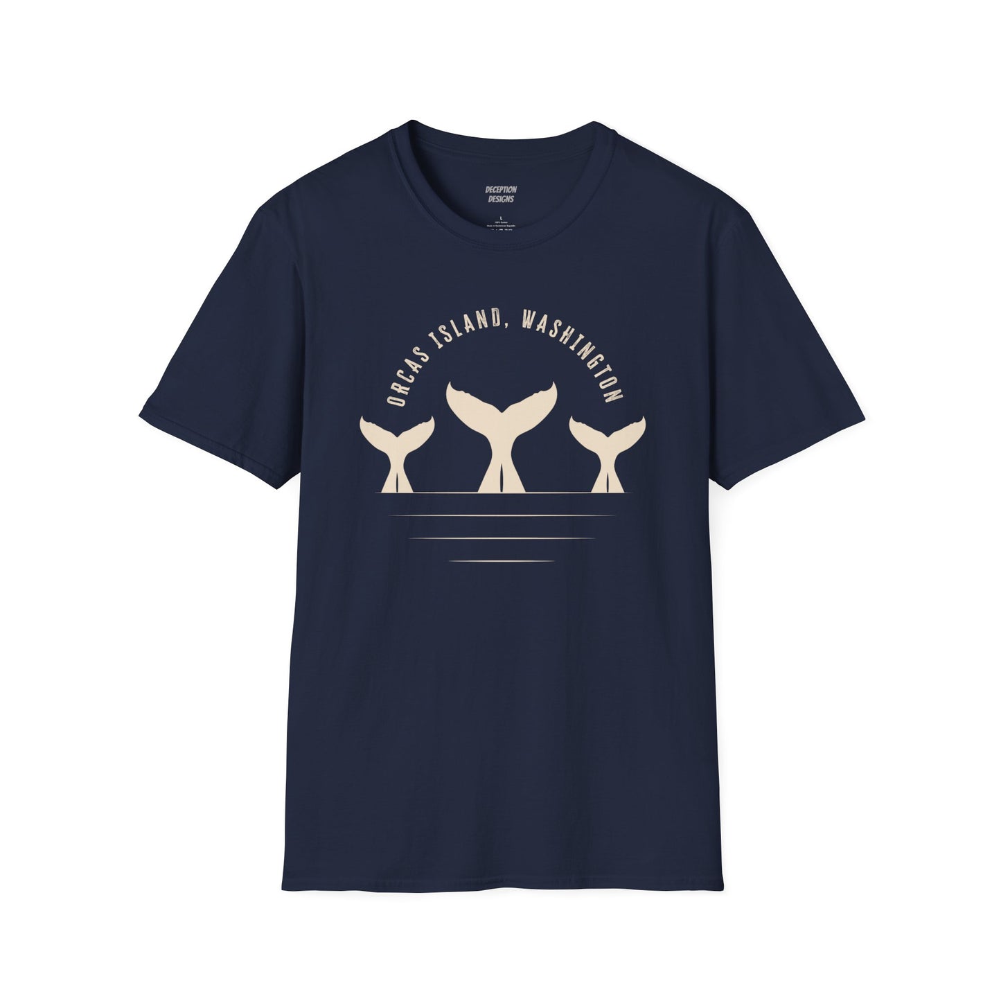 WHALE TAILS - ORCAS ISLAND - Compass Unisex Softstyle T-Shirt