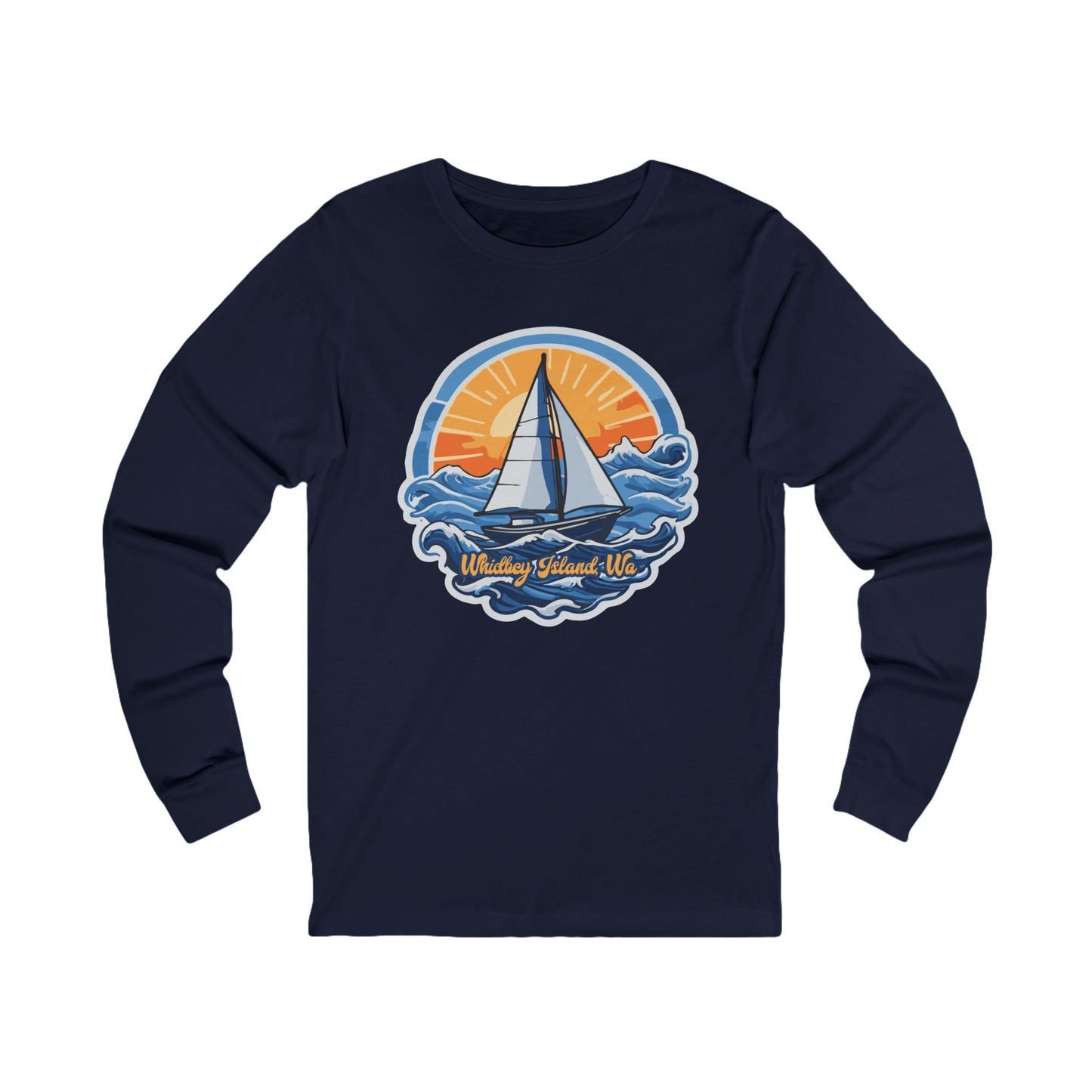 WHIDBEY ISLAND WA Sunny Sailing Unisex Jersey Long Sleeve Tee
