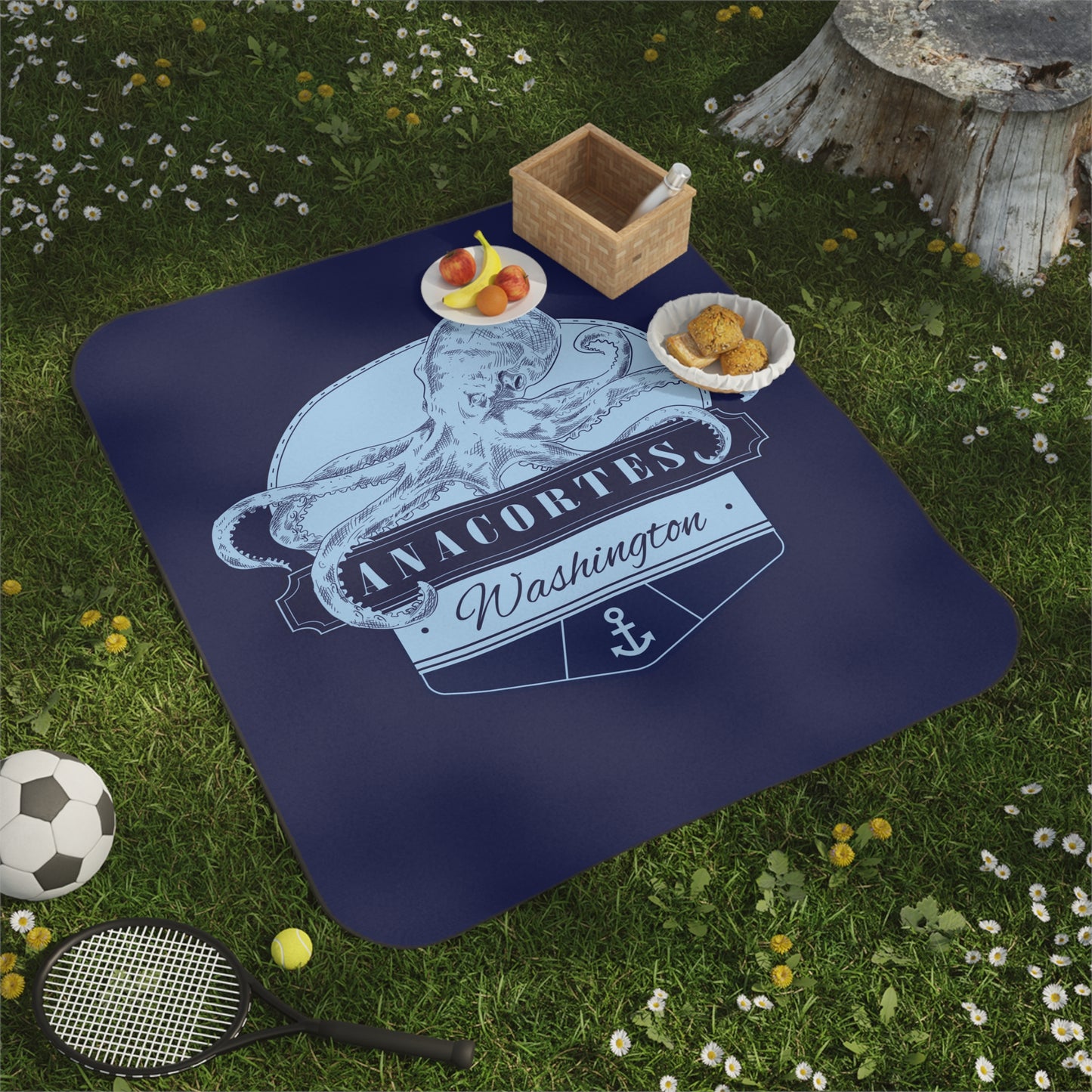 ANACORTES WA Octopus Picnic Blanket