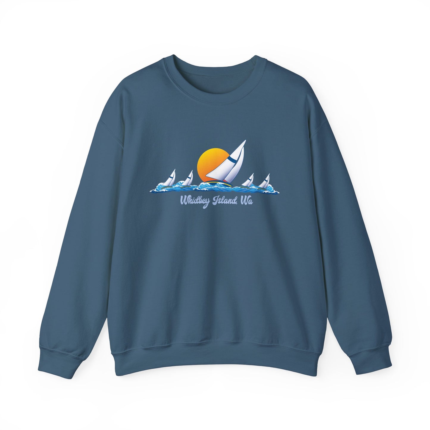 WHIDBEY ISLAND WA Sail Away Unisex Heavy Blend™ Crewneck Sweatshirt