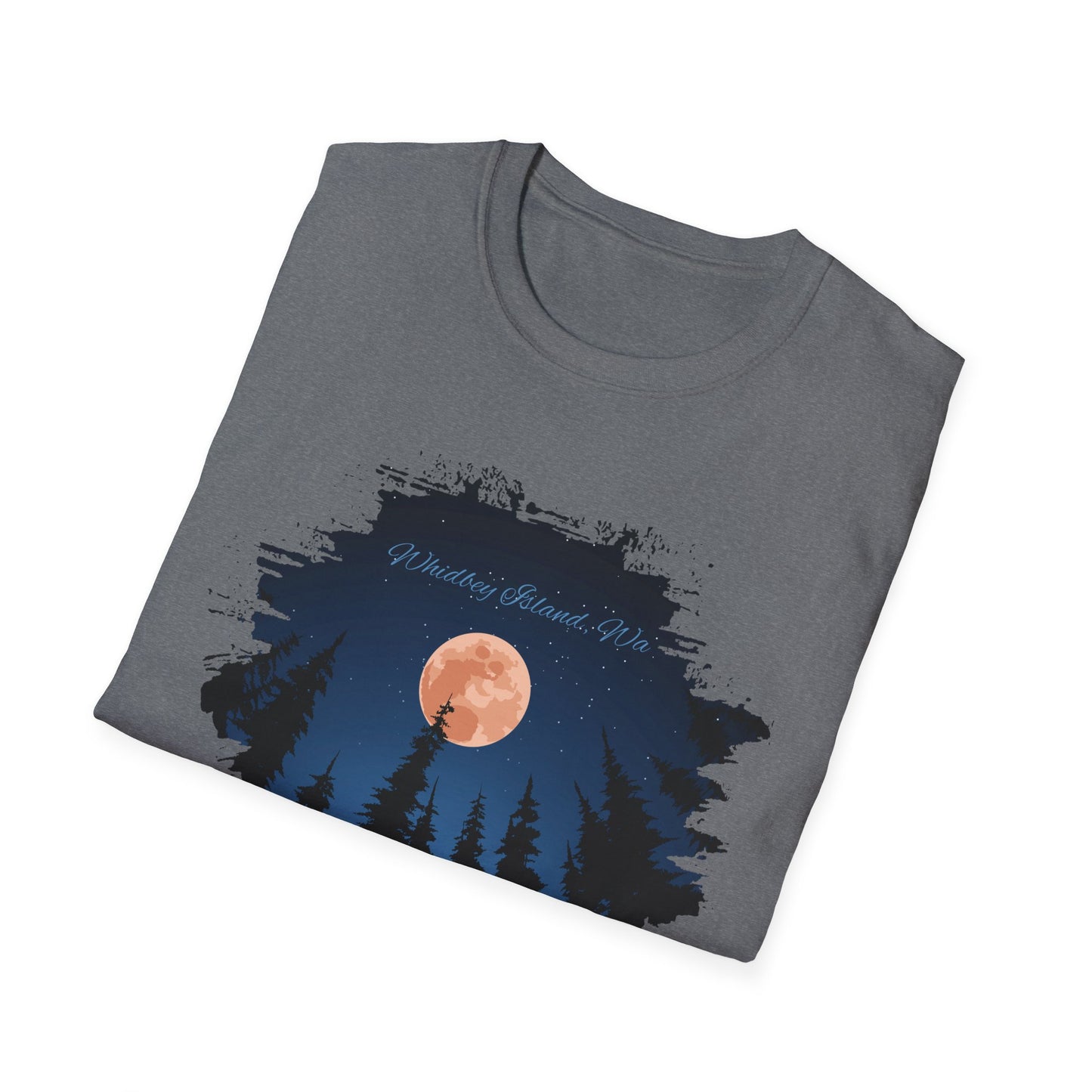 Whidbey Island Moon Night Unisex Softstyle T-Shirt