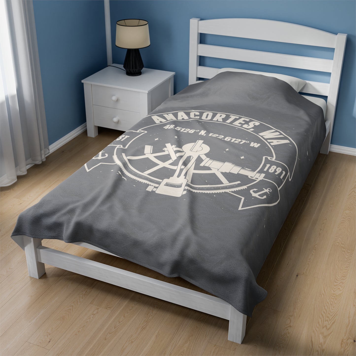 Anacortes Coordinates Velveteen Plush Blanket