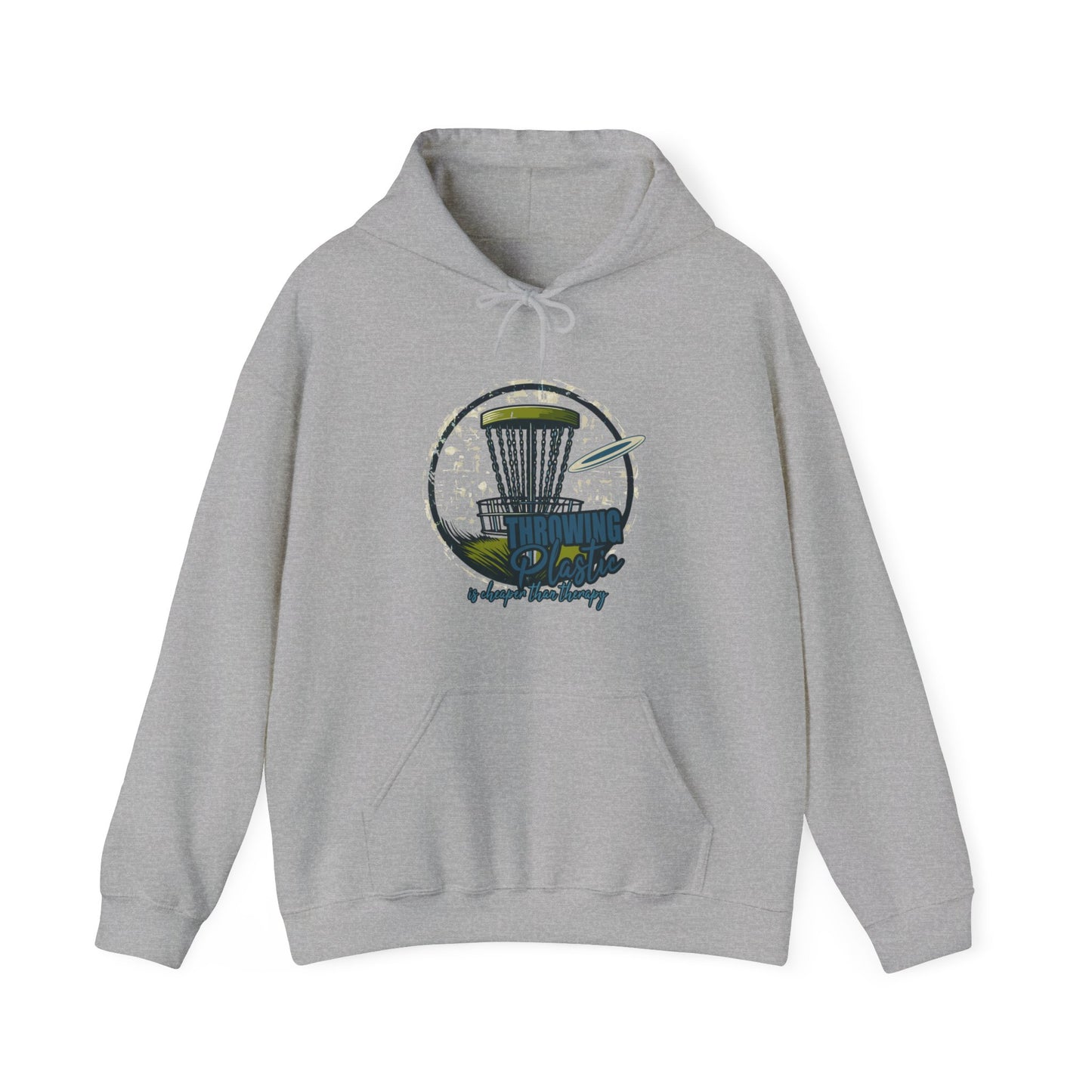 DISC GOLF IS CHEAPER THAN THERAPY, Unisex Heavy Blend™ Hooded Sweatshirt