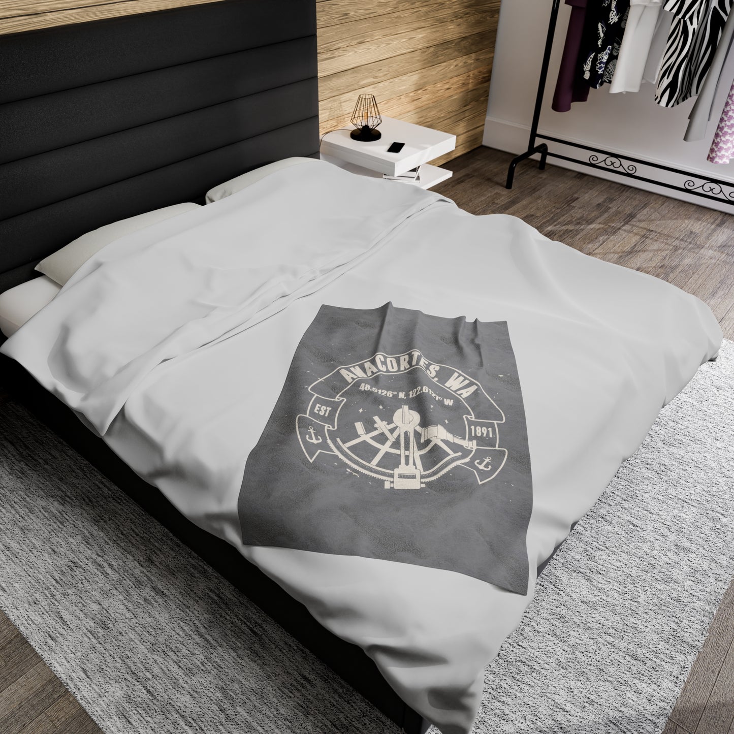 Anacortes Coordinates Velveteen Plush Blanket