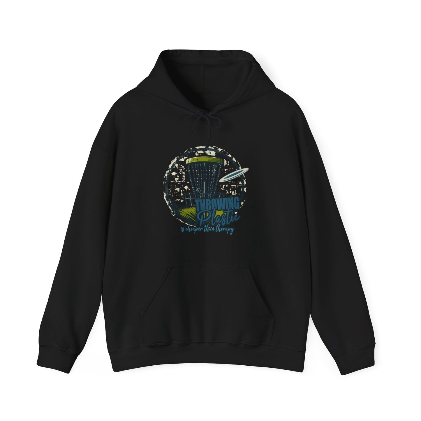 DISC GOLF IS CHEAPER THAN THERAPY, Unisex Heavy Blend™ Hooded Sweatshirt